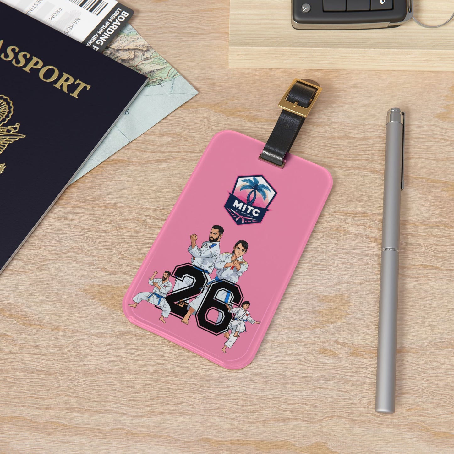 MITC 2026 Edition - Luggage Tag — Pink Martial Arts Team Design with '26' and MITC Logo