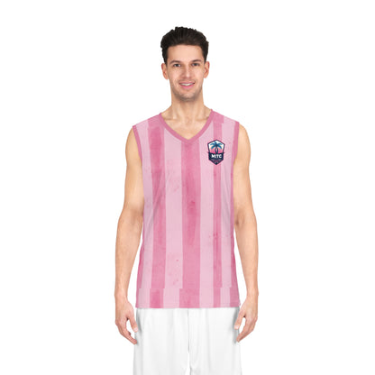 Pink Martial Arts Number 26 Basketball Jersey