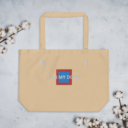 Embroidered Large organic tote bag
